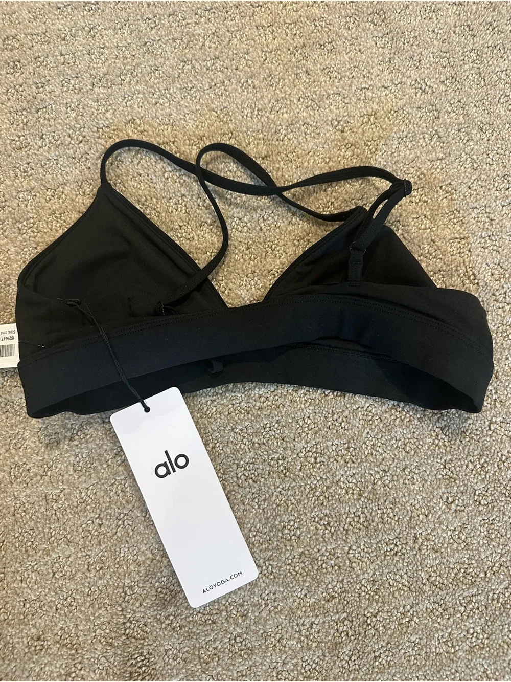 ALO Yoga Black Seamless Strappy Triangle Bralette